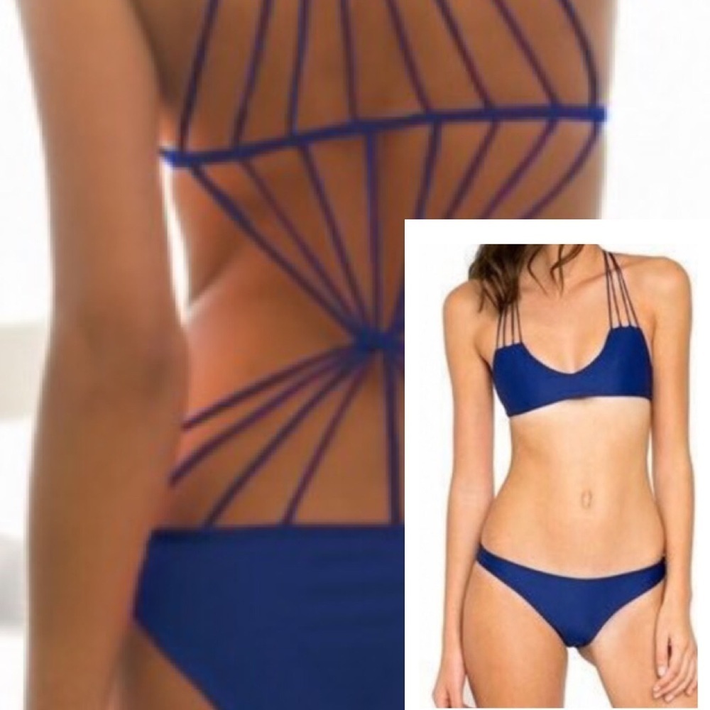 Strappy Blue swimsuit - Picture 5 of 5